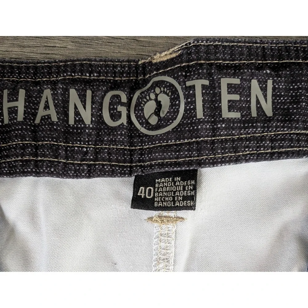 Hang Ten Mens Hybrid Shorts Tan Plaid Glen Check Size 40 Walk Board Shorts